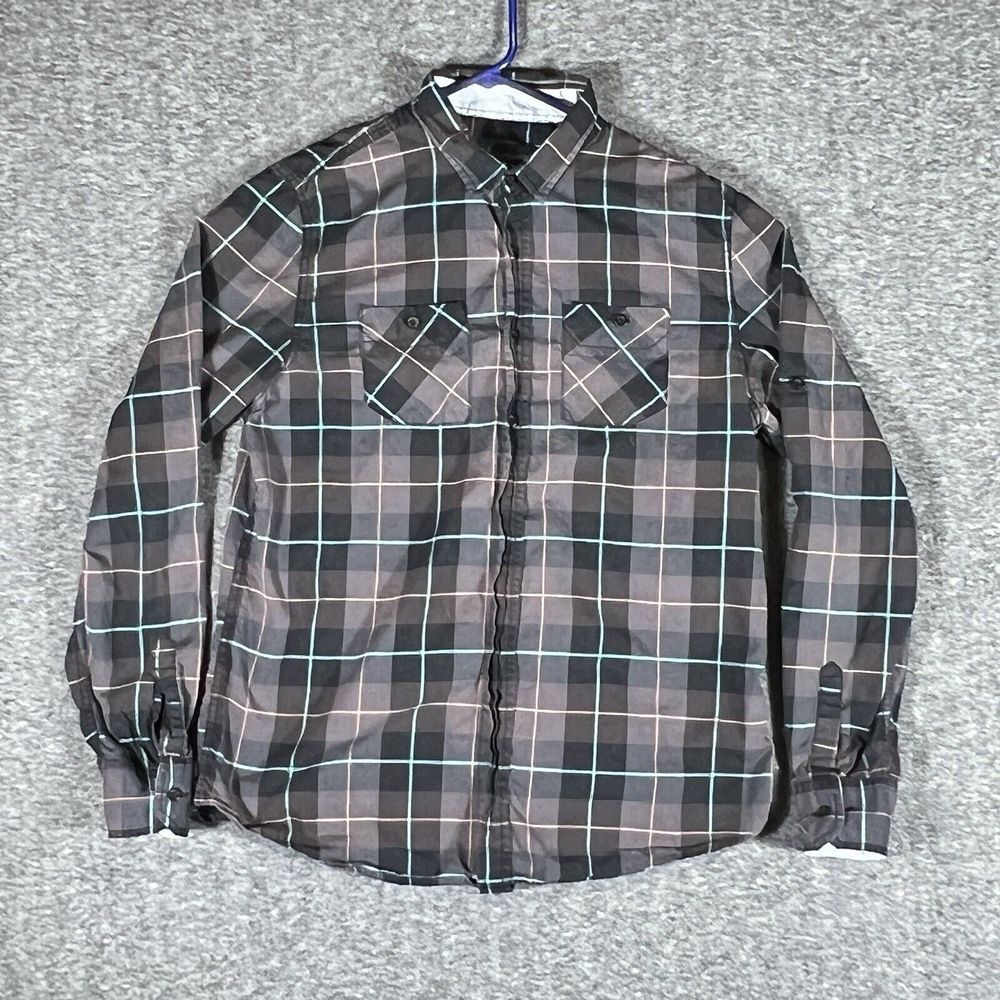 Polo Ralph Lauren Flannel Button‎ Down Shirt XXL  Striped Sport Vtg 90s USA
